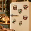 6PCS Drinks DIY Pearl Diamond Painting Christmas Fridge Magnets, Sparkling Rhinestone Refrigerator Magnet Craft Kit for Home Decor & Gifts