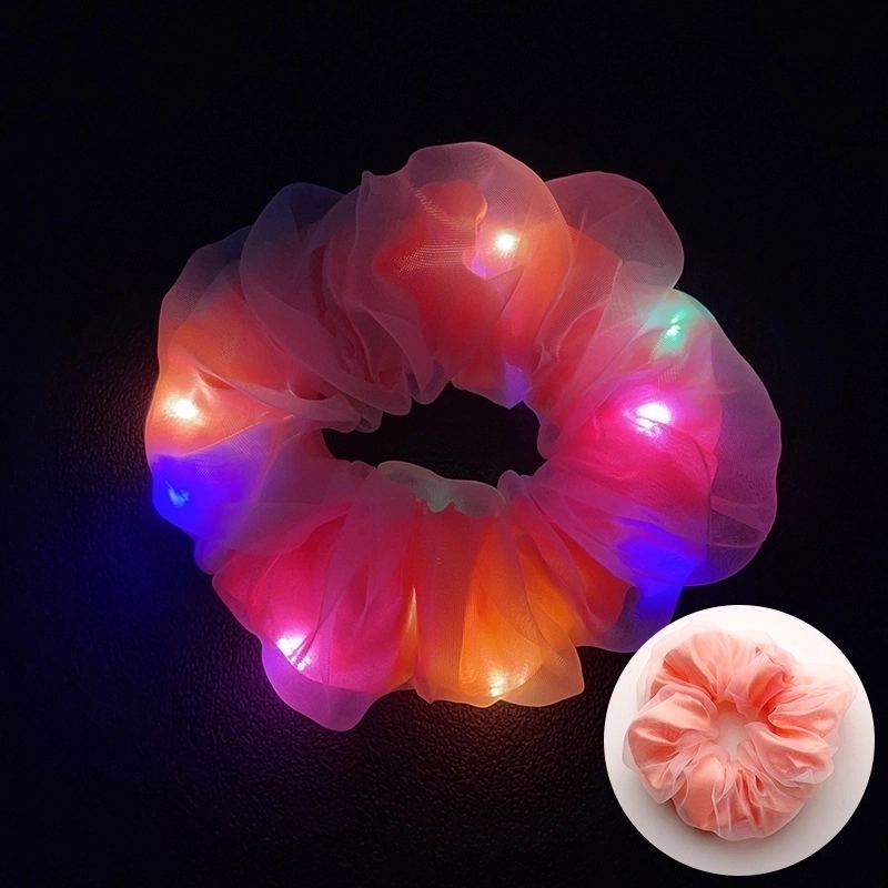 Halloween Novelty Women’S Solid Color Artificial Crystal Luminous Hair Tie