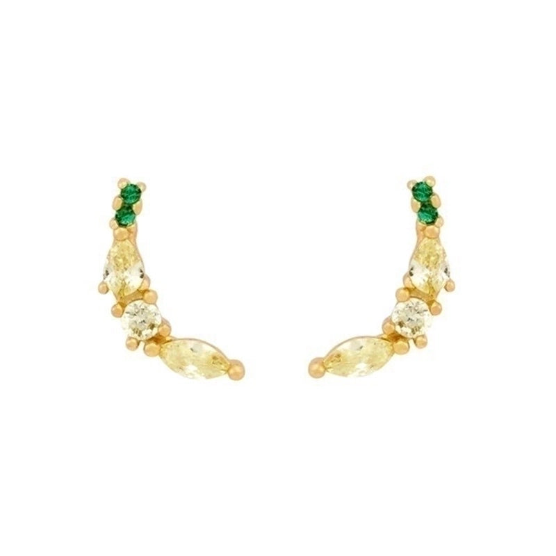 1 Pair Cute Minimalist Fruit Plating Diamond Copper Ear Studs