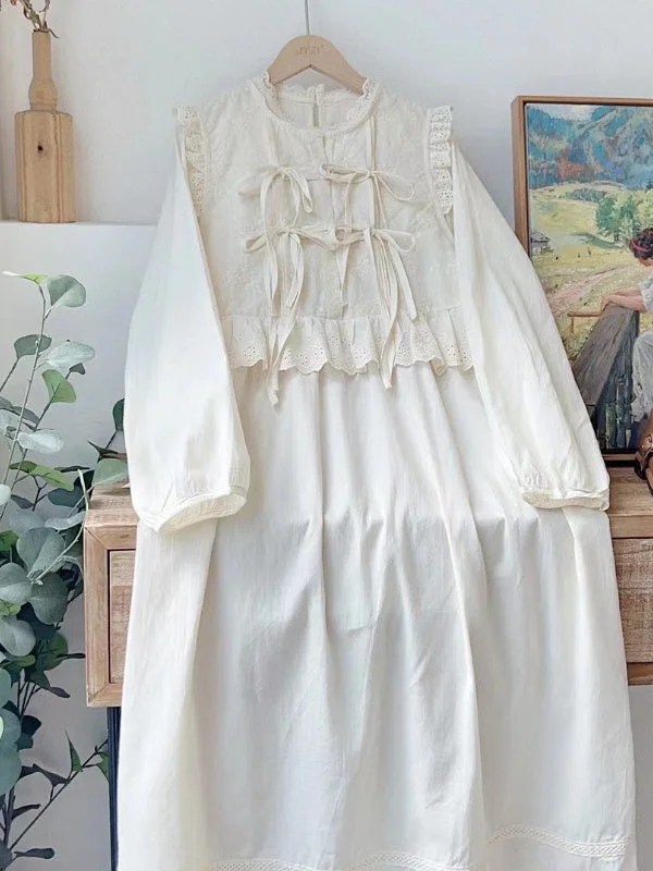 Women's Lace Long Sleeve Scoop Neck Maxi Dress