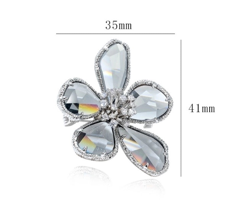 Retro Pin Flower Alloy Inlay Artificial Crystal Rhinestones Women’S Brooches