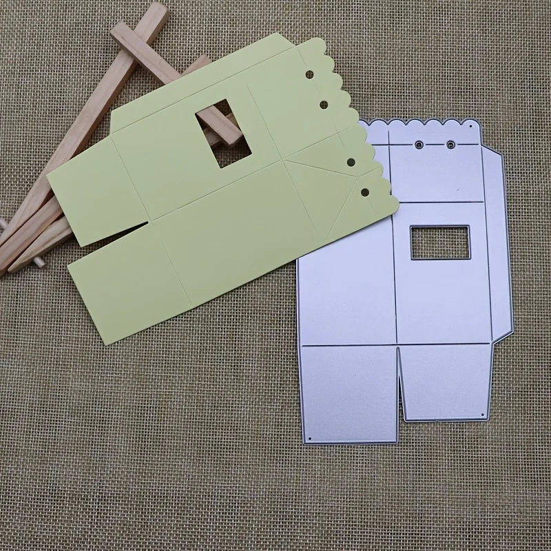 Nigikala Cutting Dies Scrapbooking Silvery House Frame Candy Gift Box Embossing Die Cut Stencil DIY Photo Album Card Making