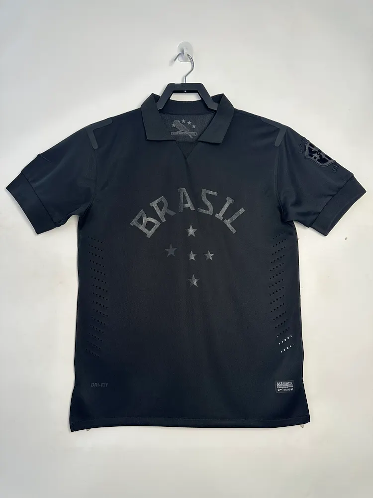 2013-14 Brazil Retro Black Jersey