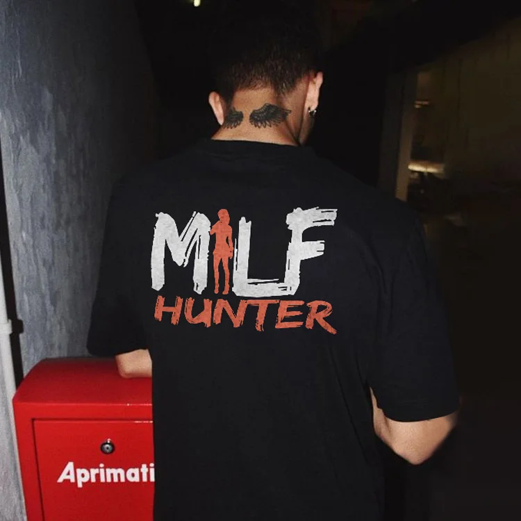 Sopula Men's Funny "MILF Hunter" Printed T-Shirt