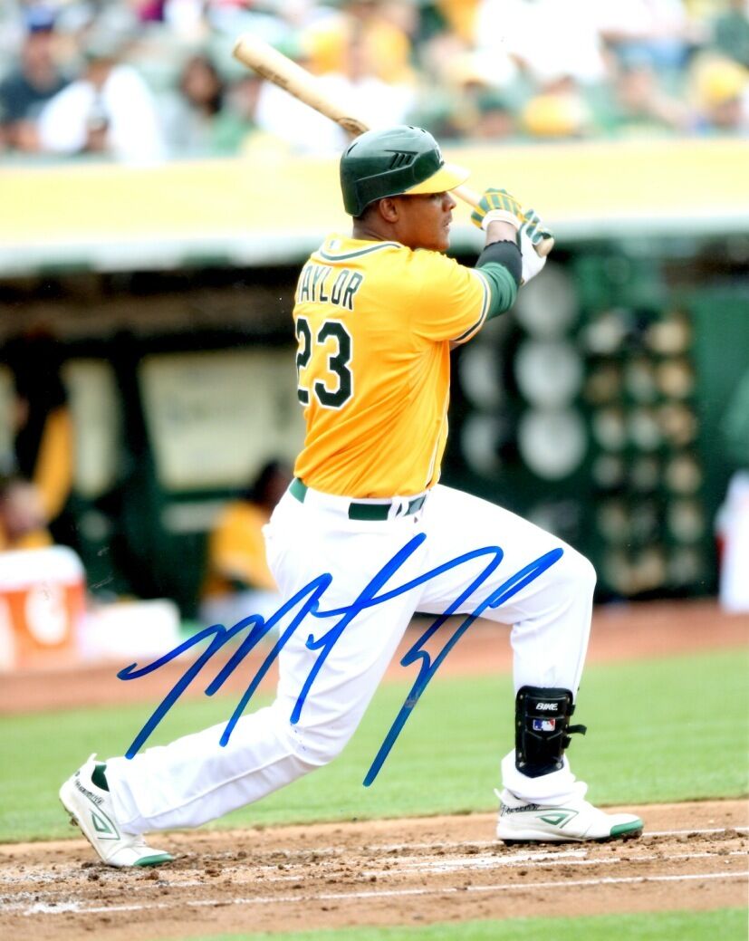 Autographed MICHAEL TAYLOR Oakland A's 8x10 Photo Poster painting w/ COA