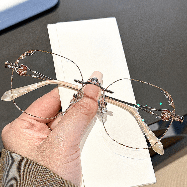 WOMEN'S DIAMOND RIMLESS ANTI-BLUE LIGHT PRESBYOPIA GLASSES 