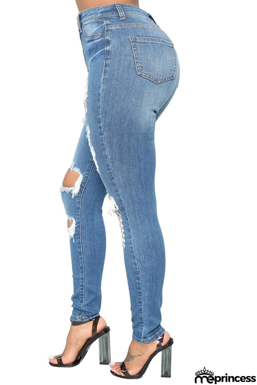 Dark Denim Distressed Skinny Jeans