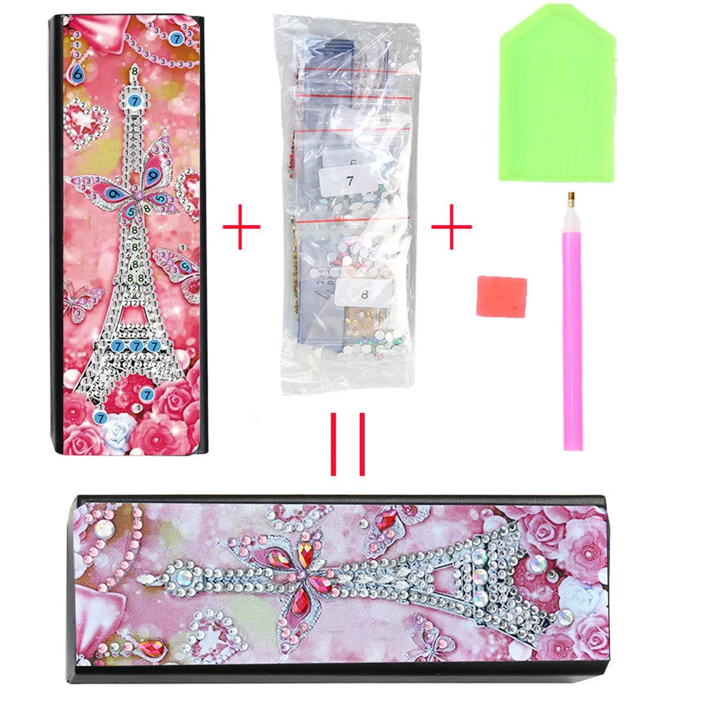 DIY Leather Diamond Painting Glasses Storage Case Mosaic Kit (Q33 Tower)