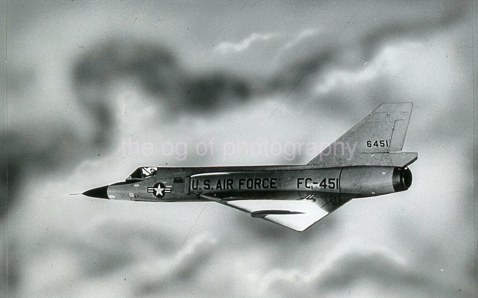 F106 35mm FOUND bw SLIDE Original MILITARY AVIATION Photo Poster painting AIRCRAFT 14 T 22 B