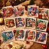 12Pcs Diamond Painting Warm Winter Greeting Card Set with Envelope