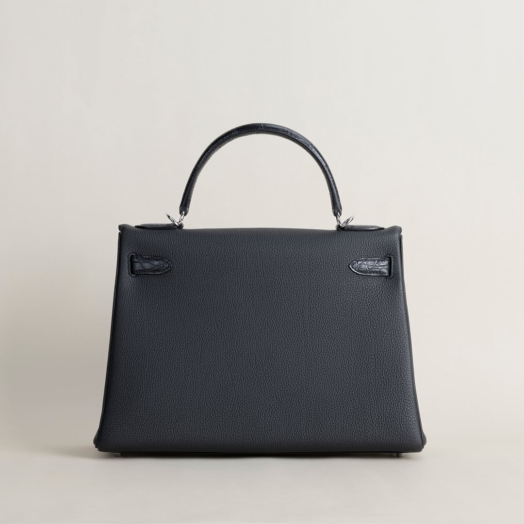 Kelly32 Touch Togo/Matte Alligator crocodile 89 Noir PHW