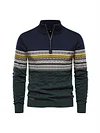 Autumn and Winter Casual Trend Stand-up Collar Men's Long-sleeved Sweater Half-zipper Knit Peplum Men's Knit Sweater-KZyou