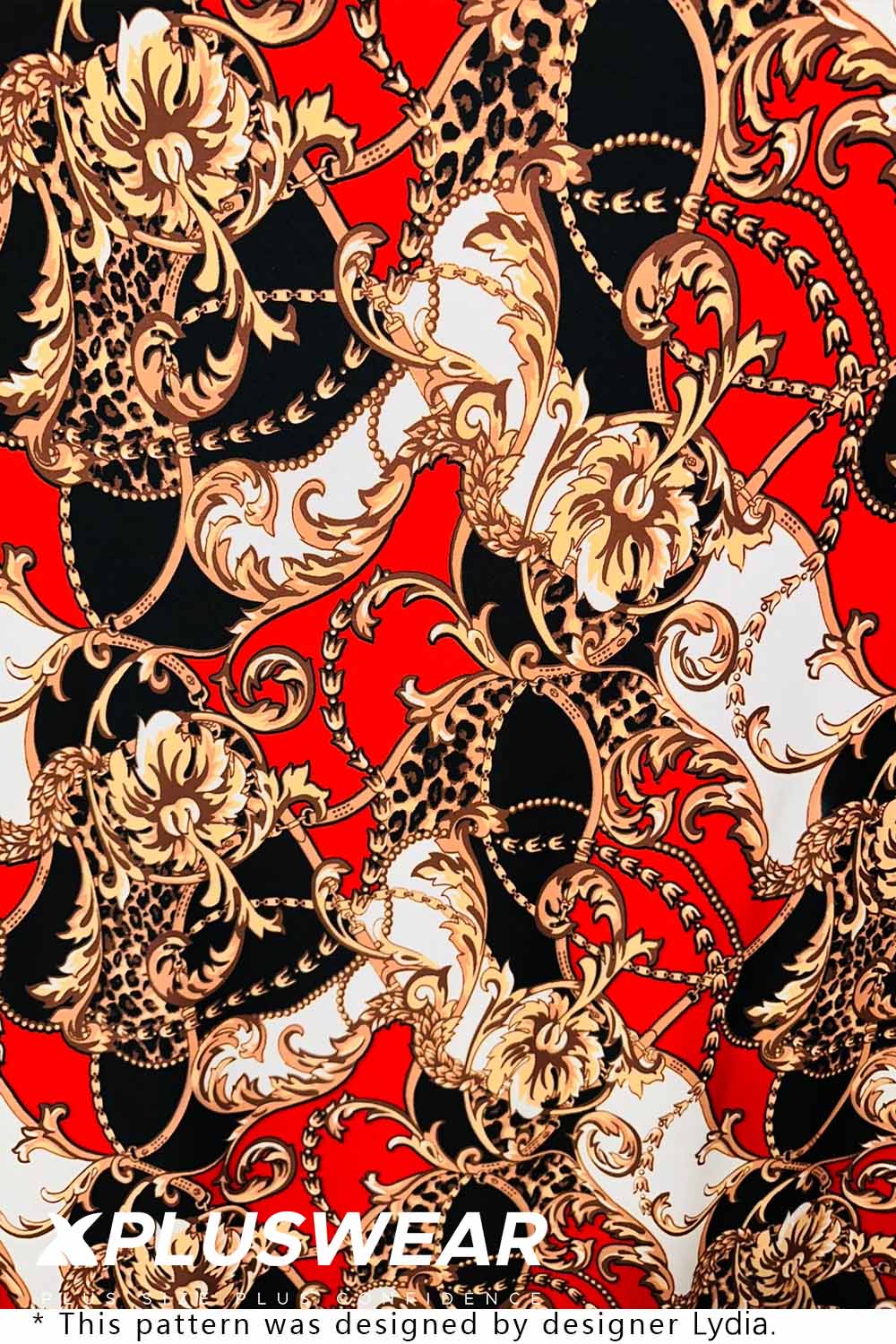 Plus Size Casual Red All Over Print Round Neck Short Sleeve Two Piece Short Sets [Pre-Order]