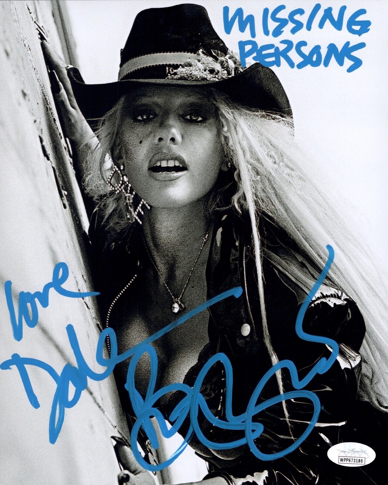 DALE BOZZIO Signed 8x10 Photo Poster painting MISSING PERSONS Lead Singer Autograph JSA COA WPP