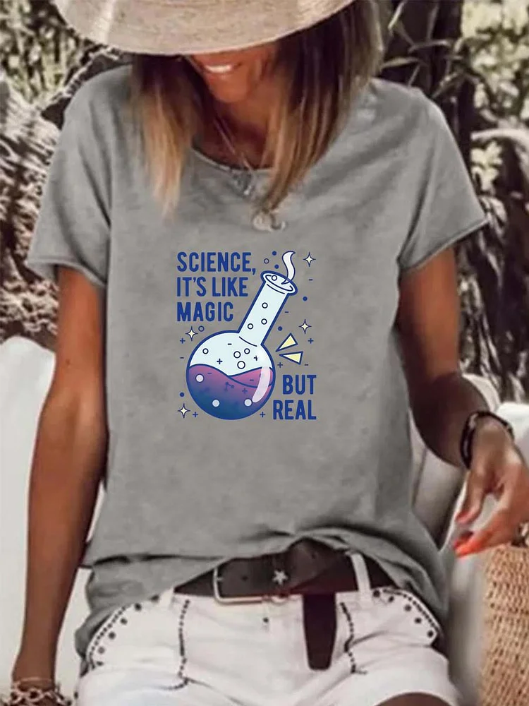 Science it is like magic but real  Raw Hem Tee