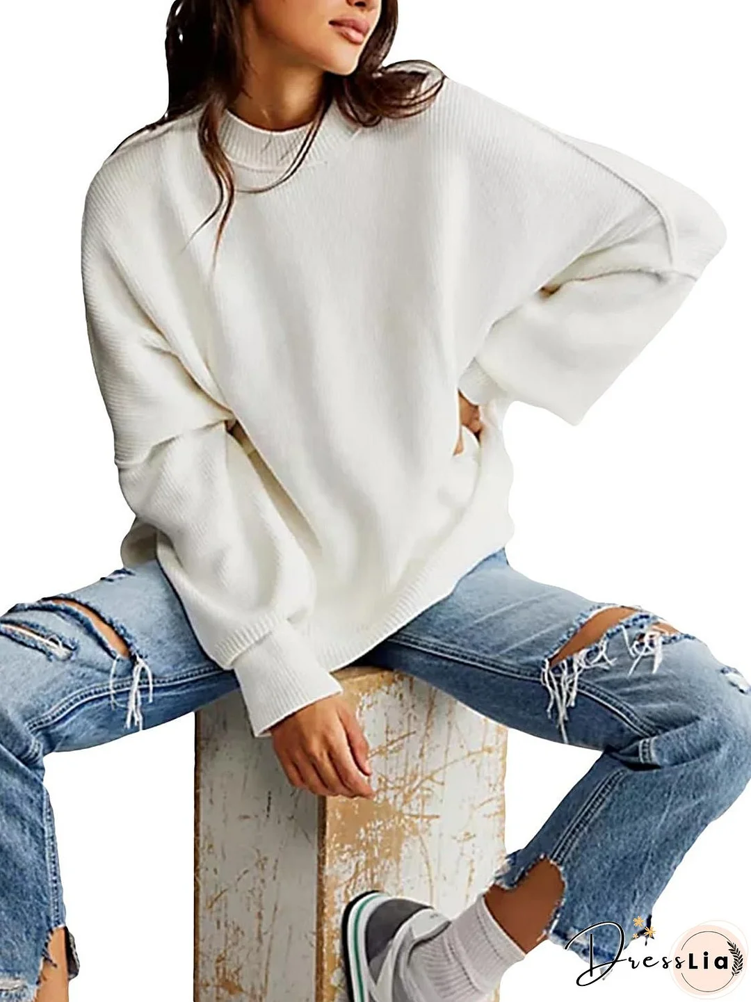 Round Neck Long Sleeve Sweater