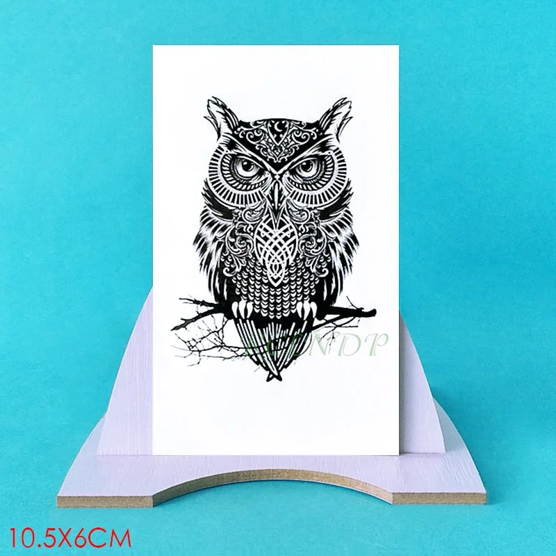 Waterproof Temporary Tattoo Sticker owl tatto bird animal tatoo flash eclipse fake tattoos for men women