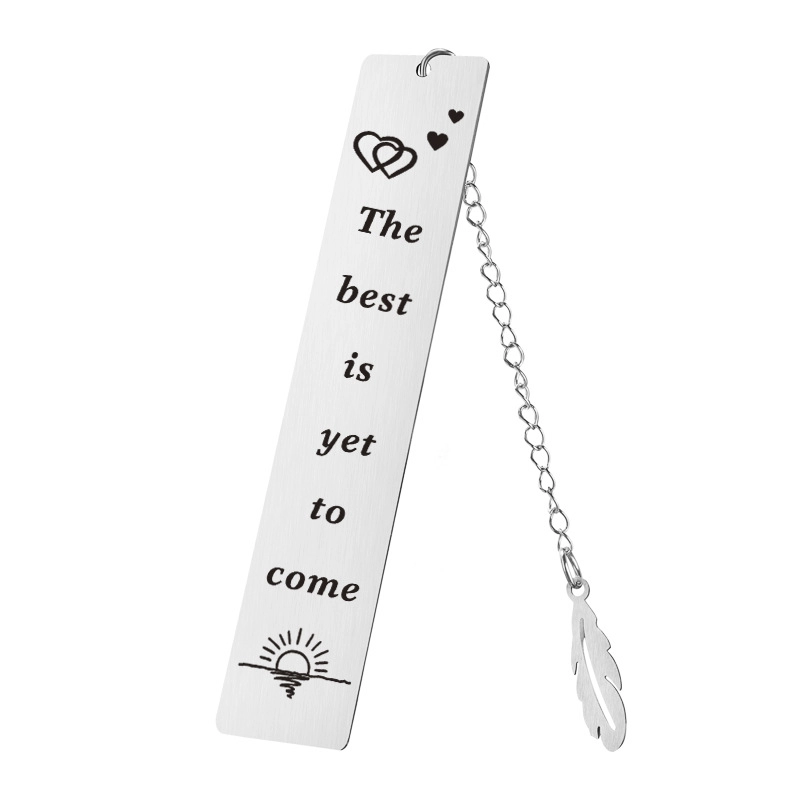 Fashion Creative Metal Stainless Steel Lettering Bookmark