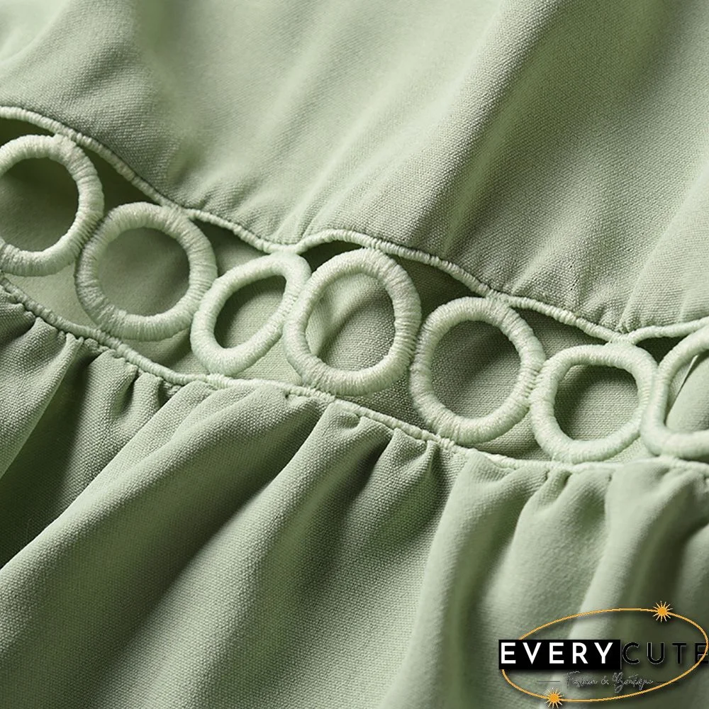 Light Green High Low Spaghetti Strap Midi Dress