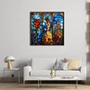 Stained Glass-Beauty And The Beast-Full Embroidery 2 Strands 14CT Stamped Cross Stitch-50*50CM