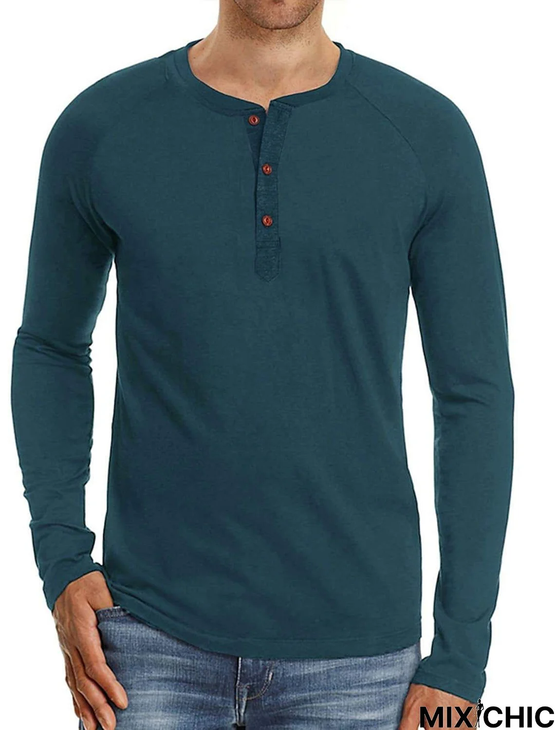 Men's Long Sleeve T-Shirt Solid Color Casual Top Basic Non-Printing Shirt Soft Touch Daily Wear