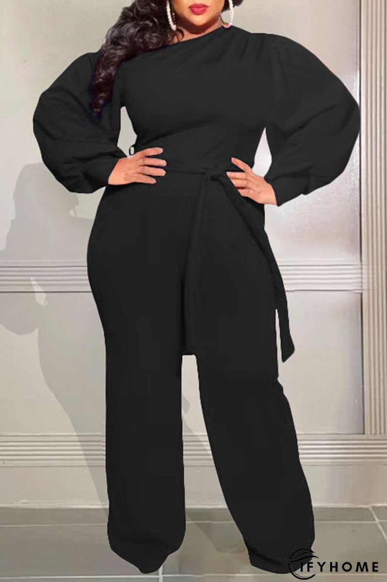 Casual Solid Split Joint Off the Shoulder Plus Size Jumpsuits | IFYHOME