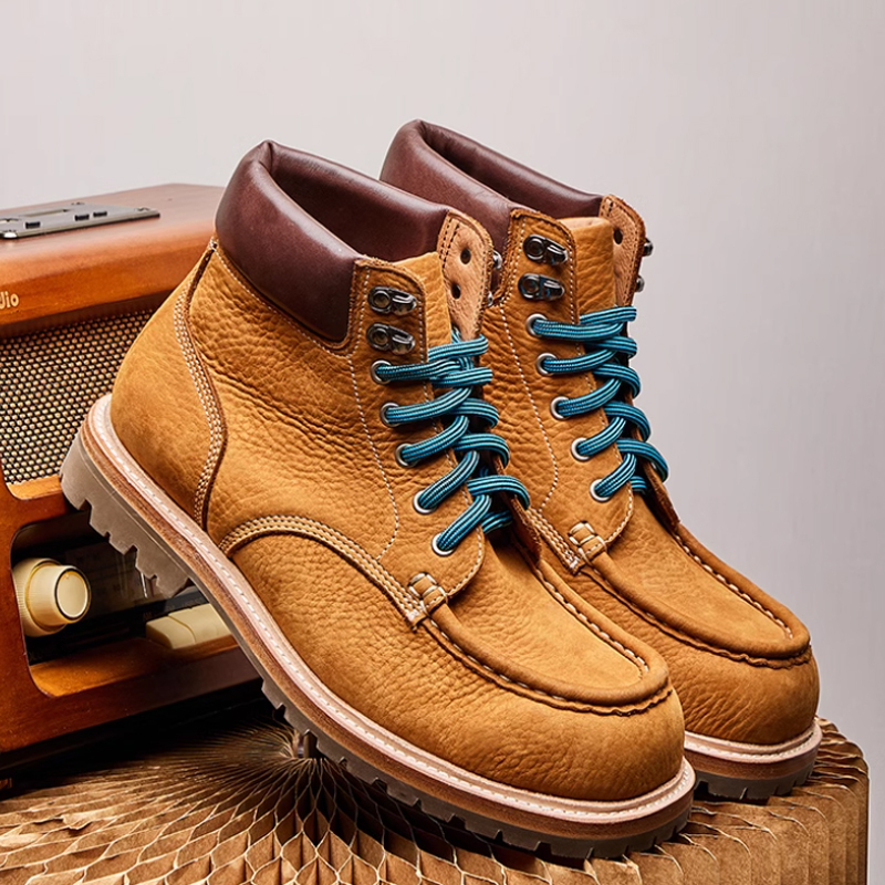 Vintage Mid-Cut Yellow Work Boots