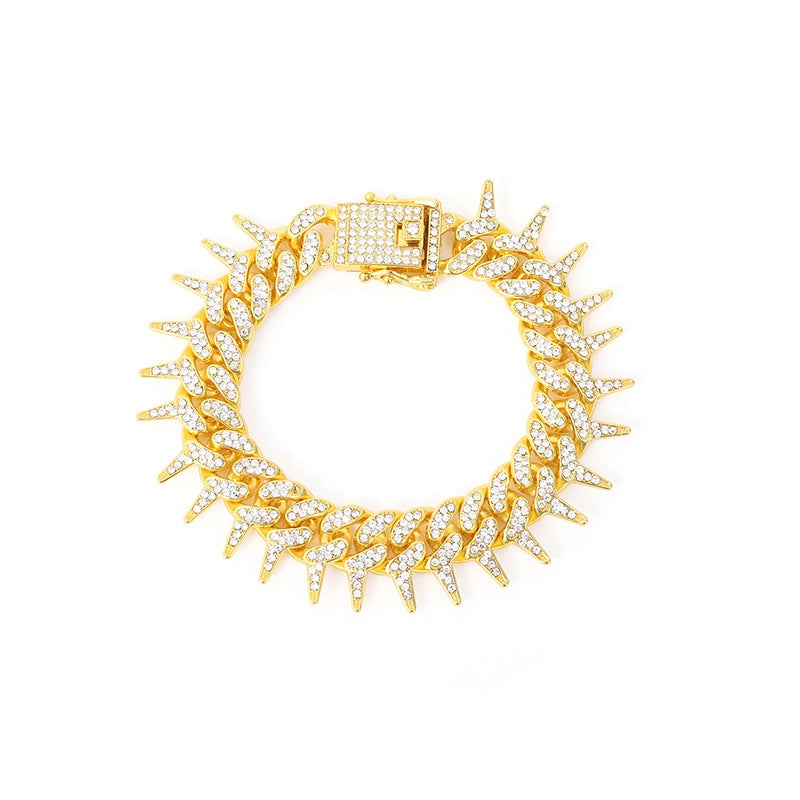 Hip-Hop Solid Color Alloy Inlay Zircon Men's Necklace