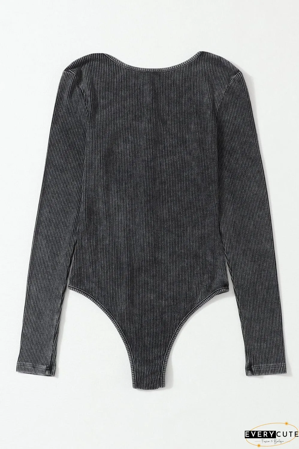 Casual Long Sleeve Ribbed Knit Shirt