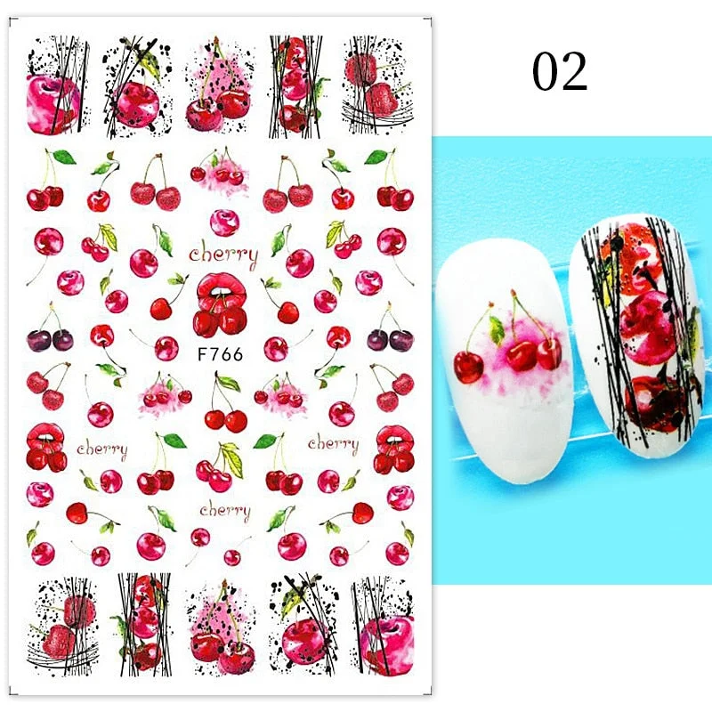 1Pc Black White French 3D Nail Sticker Hollow Painting Nail Trasnfer Sliders Manicure Butterfly Star Heart Pattern Nail Decor-Nail Inspo