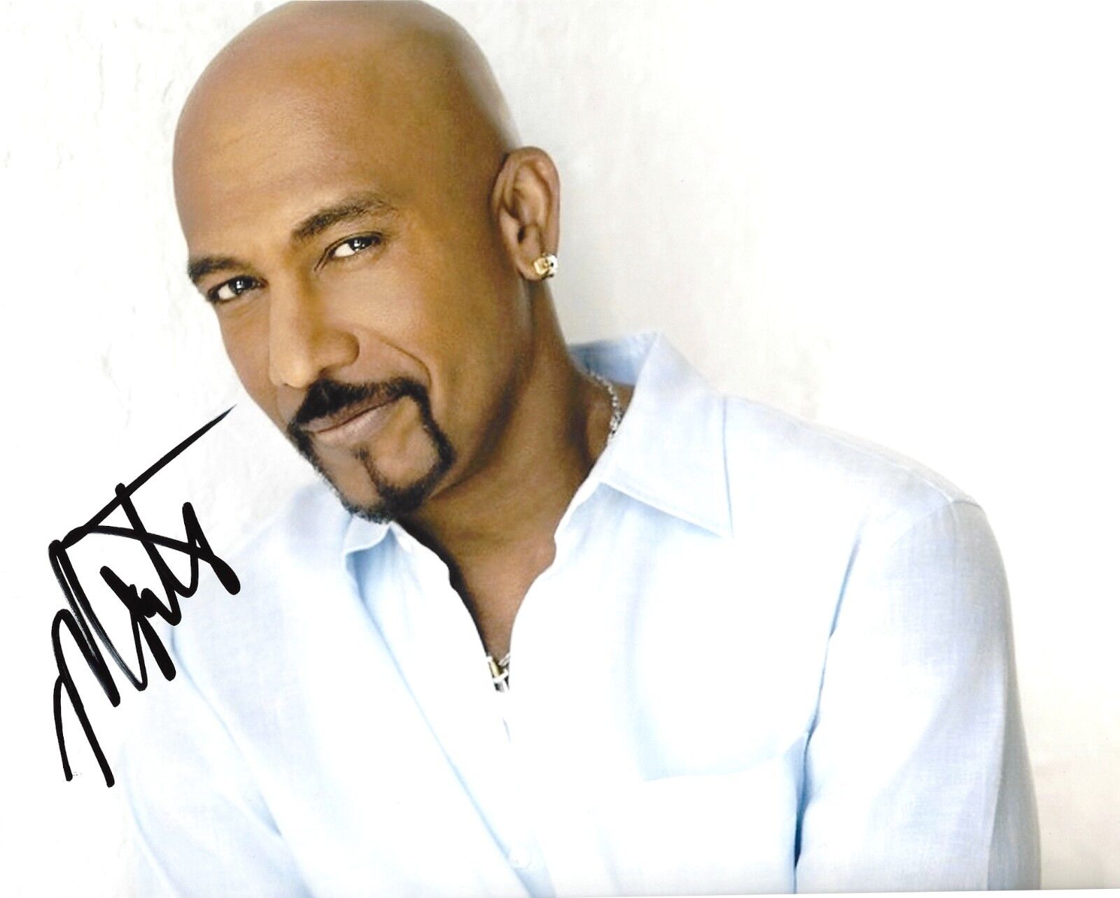 TALK SHOW HOST MONTEL WILLIAMS HAND SIGNED 8X10 INCH Photo Poster painting W/COA B