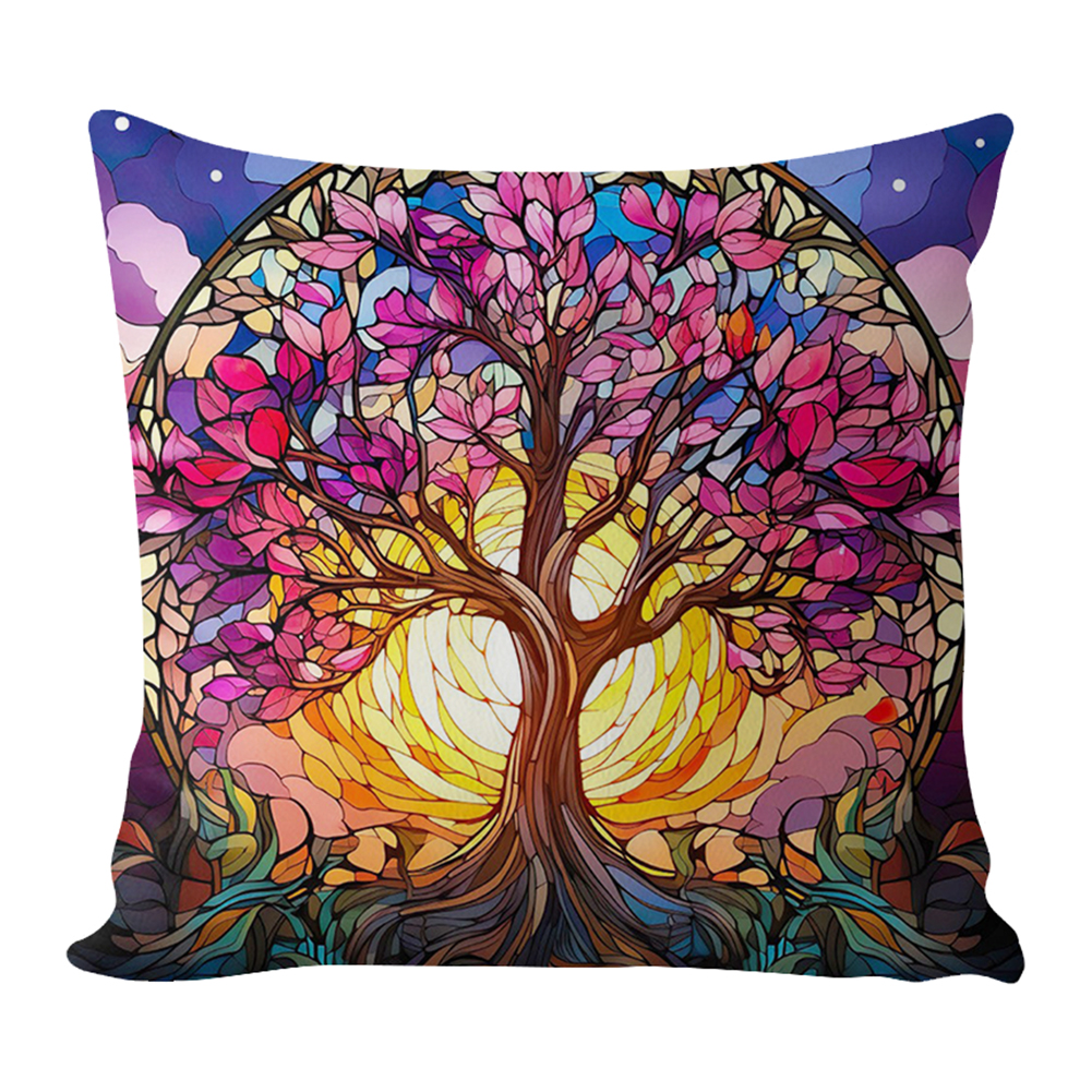 Tree Of Life Three-Sided Zipper Pillow 11CT Pre-stamped Canvas(45*45cm) Cross Stitch