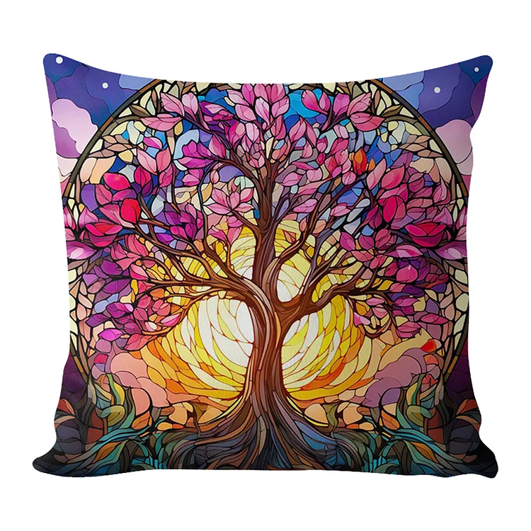 Pillow-Tree Of Life 11CT Stamped Cross Stitch 45*45CM(17.72*17.72In)