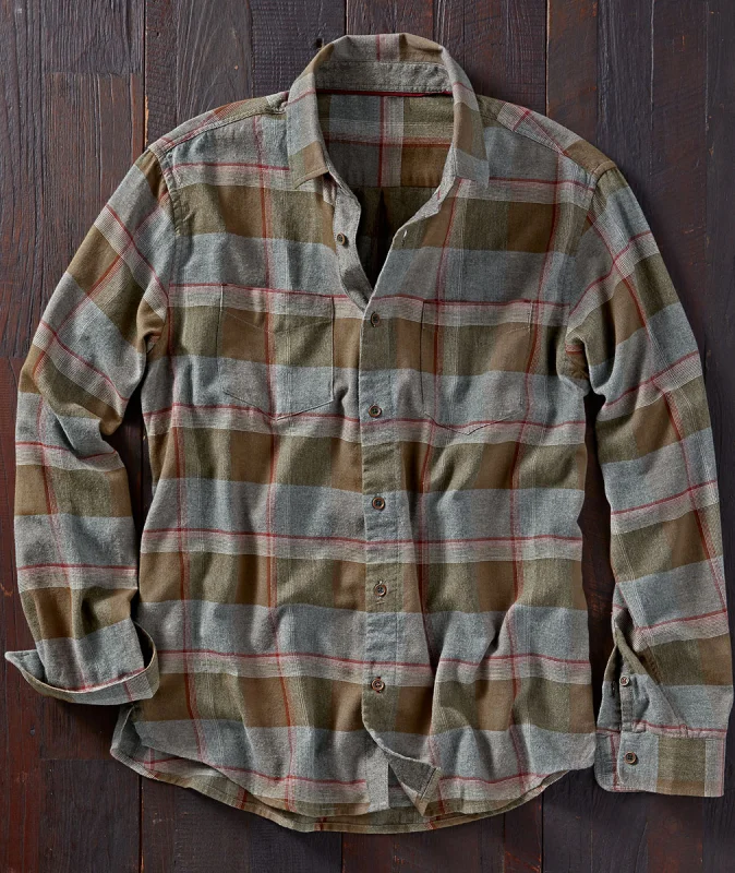Men's casual plaid shirt temperament cotton and linen shirt