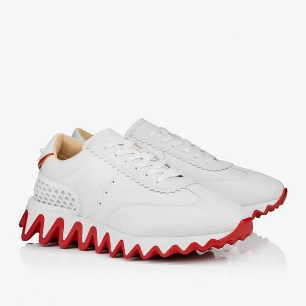 Gentleman's Red bottom Senakers White Polyester Round Toe Sport Prom Shoes-vocosishoes