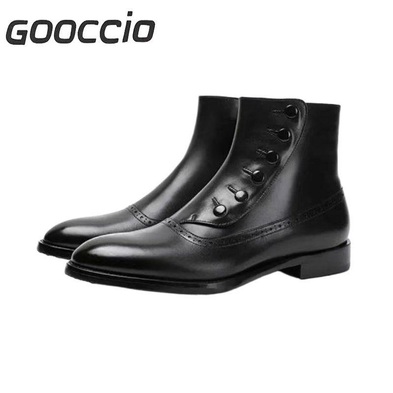 NJ201 Calf-Skin Dress Boots/Chelsea Boots For Men GOOCCIO-NJ-Series  