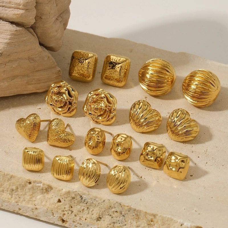 1 Pair Modern Style Sweet Geometric 304 Stainless Steel 16K Gold Plated White Gold Plated Gold Plated Ear Studs