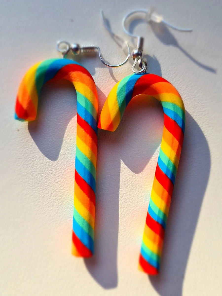 Candy Cane Dangle Earrings