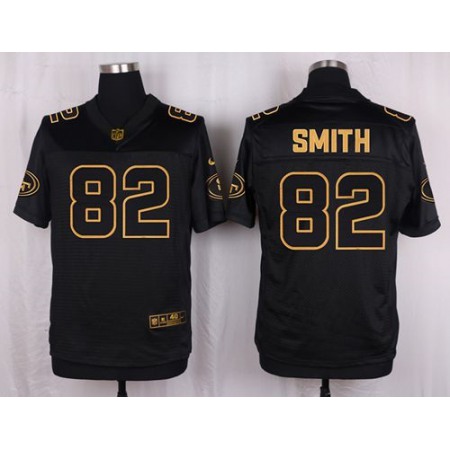 49ers #82 Torrey Smith Black Men's Stitched NFL Elite Pro Line Gold Collection Jersey