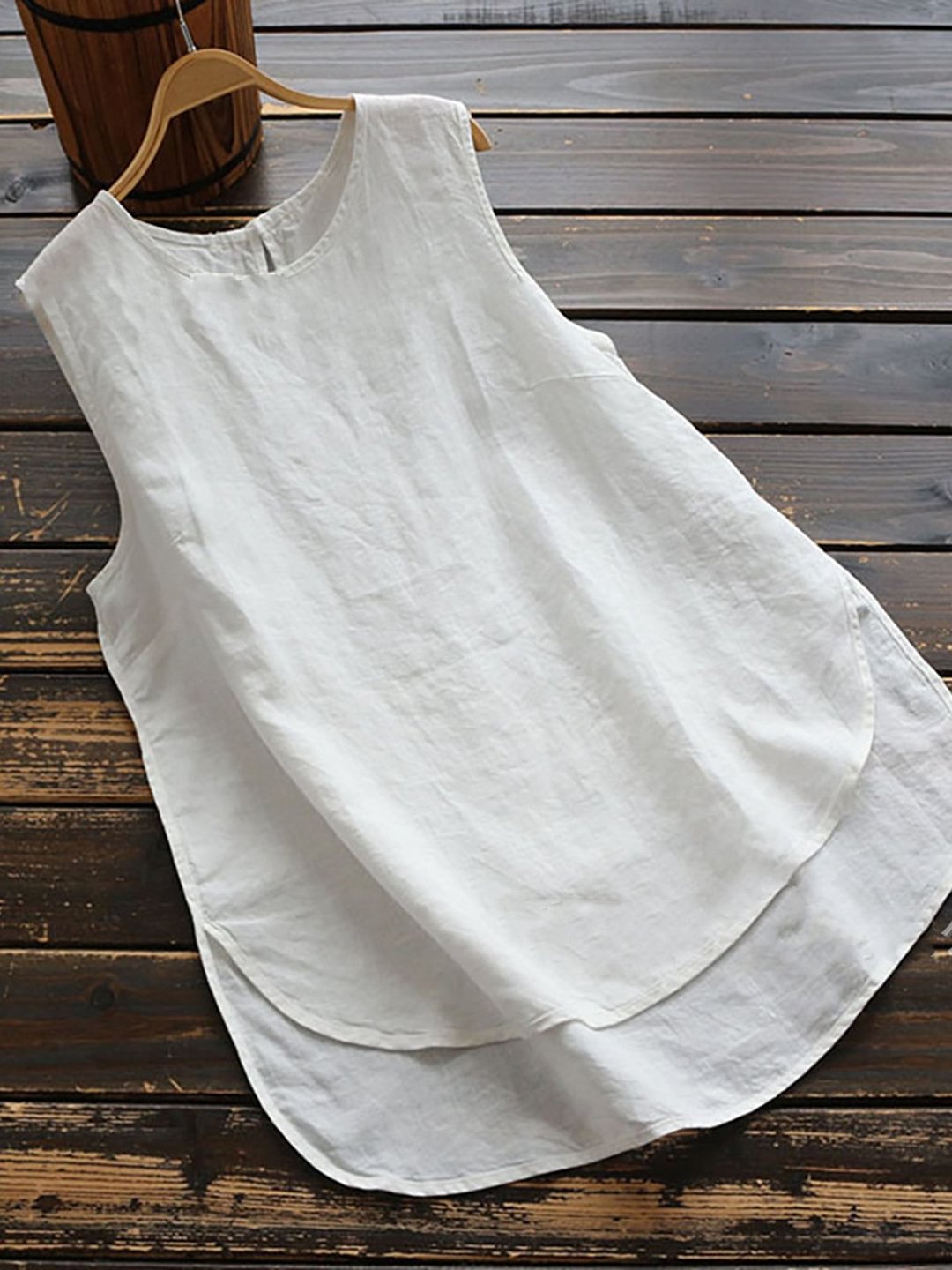 Cotton Sleeveless Paneled Shirts & Tops | EGEMISS