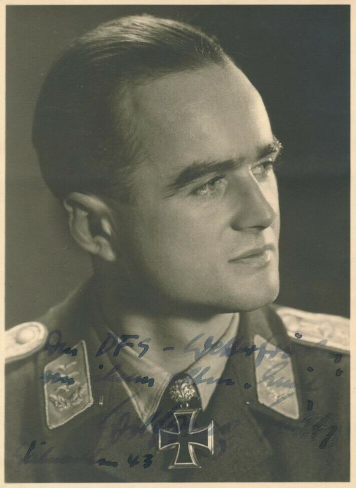 WOLFGANG SPATE Signed Photo Poster paintinggraph - World War 2 Pilot Iron Cross Award preprint