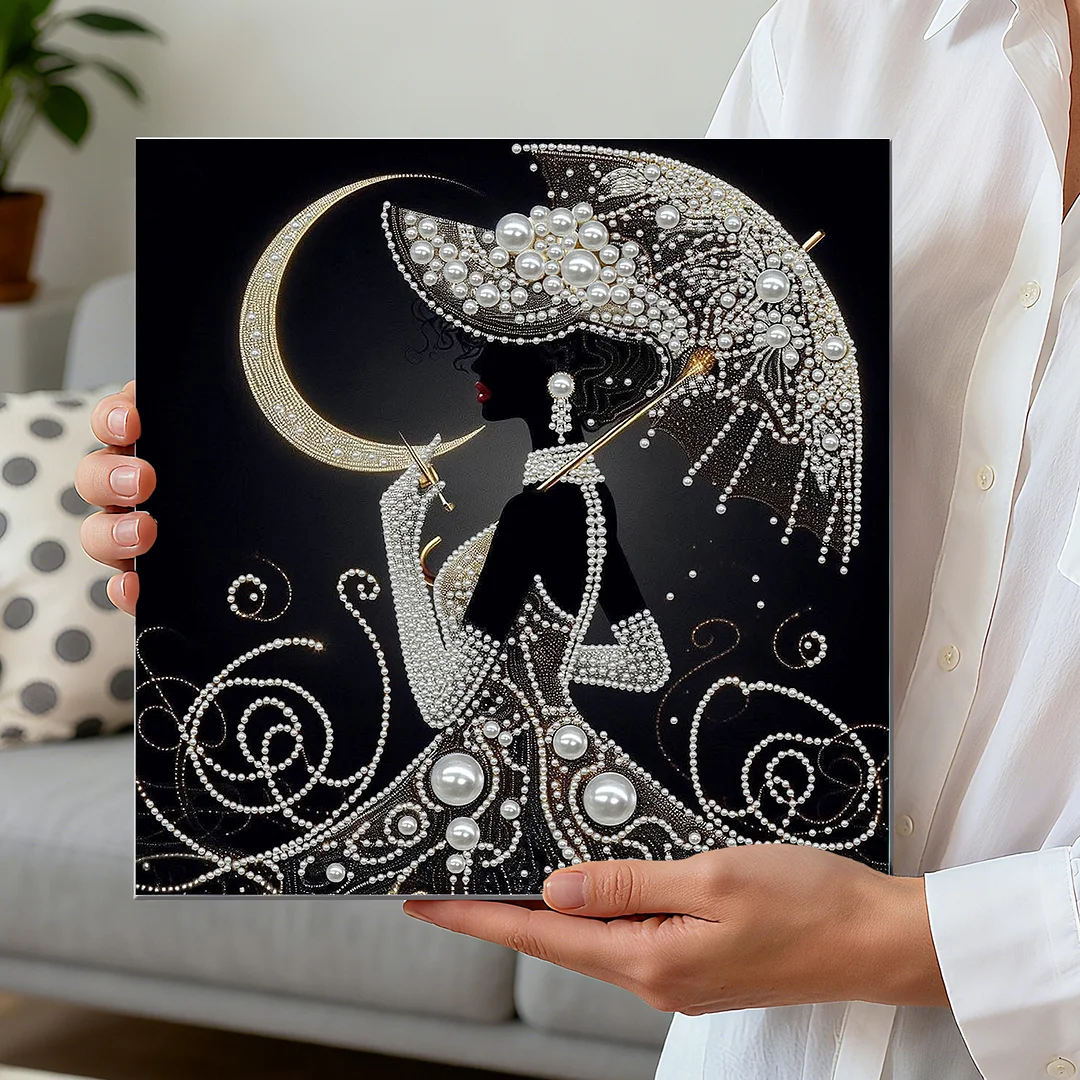 Elegant Lady - DIY Pearl Diamond Art Kit With Frame 30*30cm