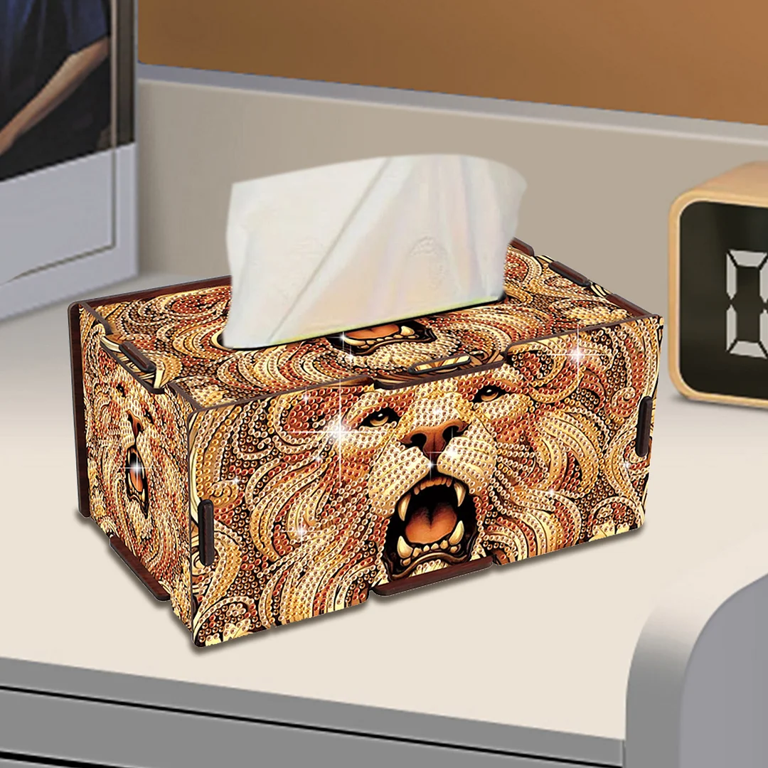 Wooden Diamond Painting Tissue Box for Home and Office Decoration (ZJH023)
