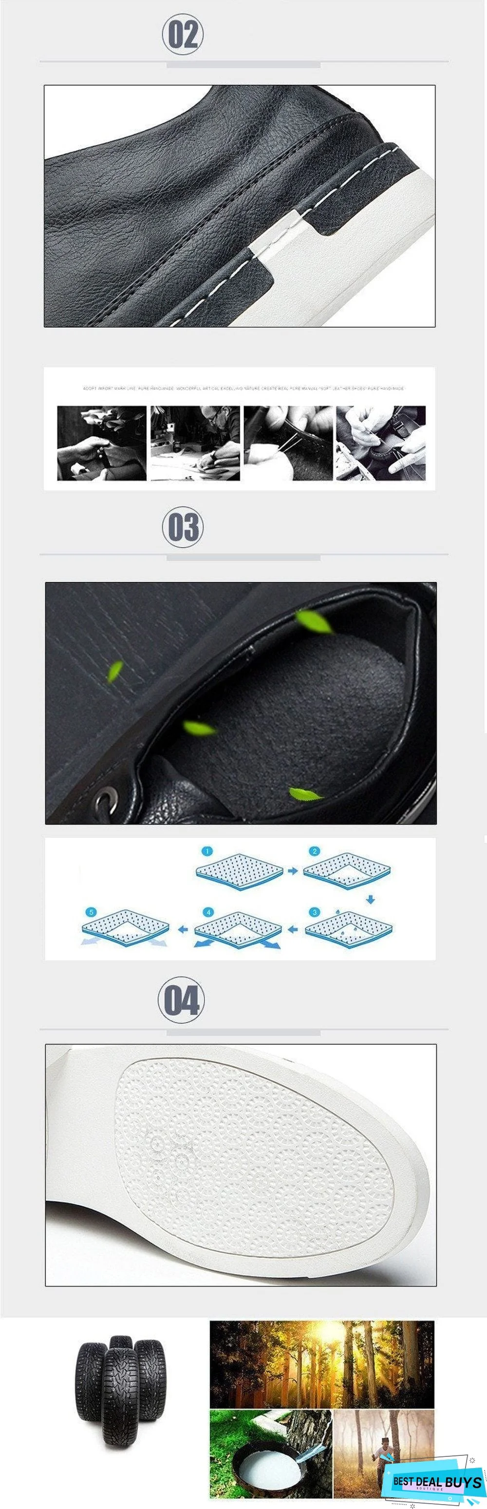 Casual Shoes Men Fashion Vintage Shoes Brown Brand Male Shoes Genuine Leather Men's Leisure Shoes