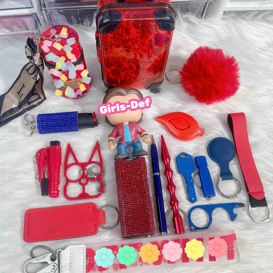 SUP3RNATURAL theme self defense keychain with Dean, Sam and Castel