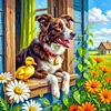 Framed Diamond Painting - Full Round Drill - Dog (25x25cm)