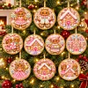 10pcs/set DIY Diamond Special Shape Pearl Art Hanging Wooden Christmas Tree Ornament Kit