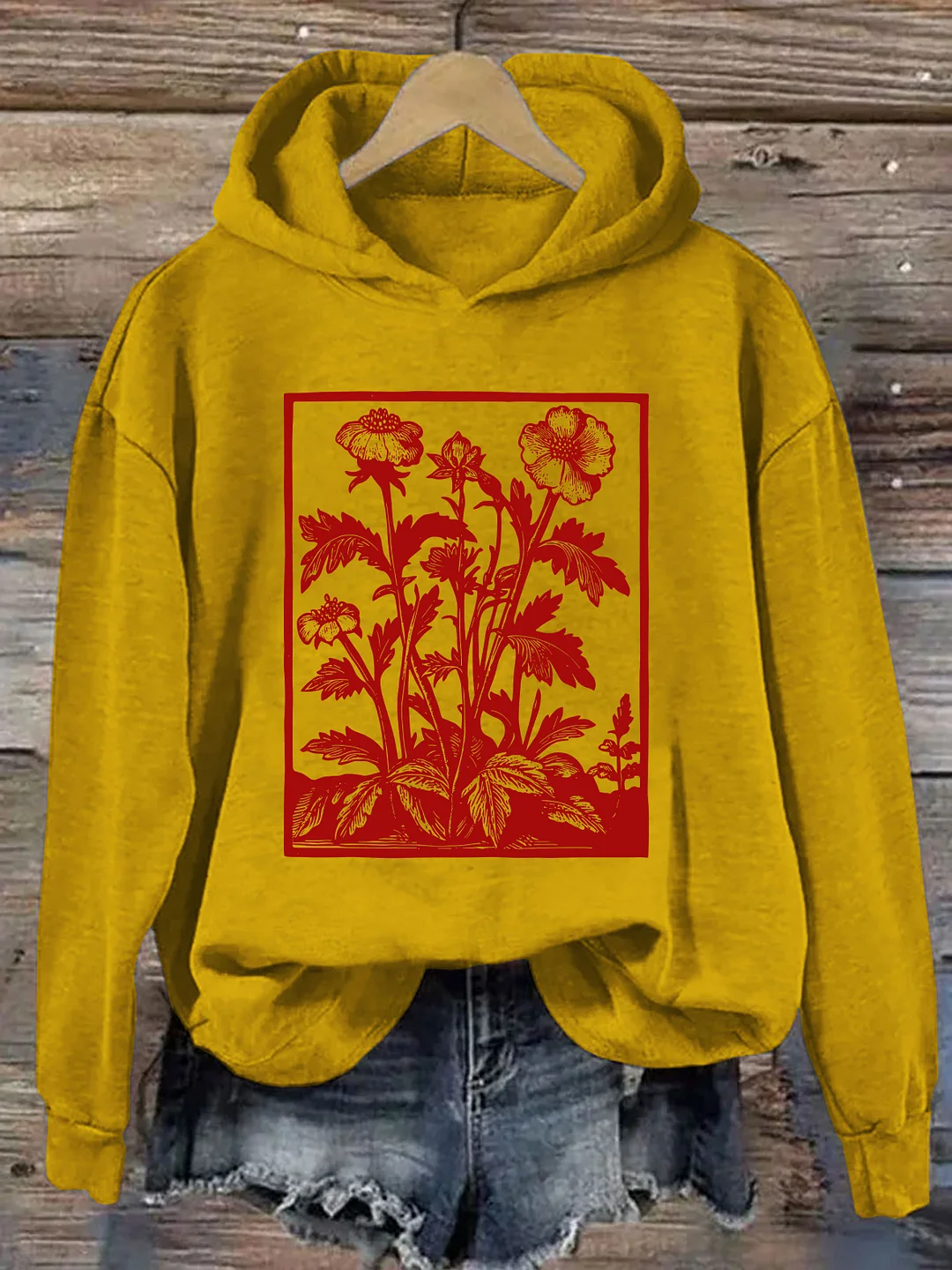 Vintage Wildflowers Graphic Hoodie