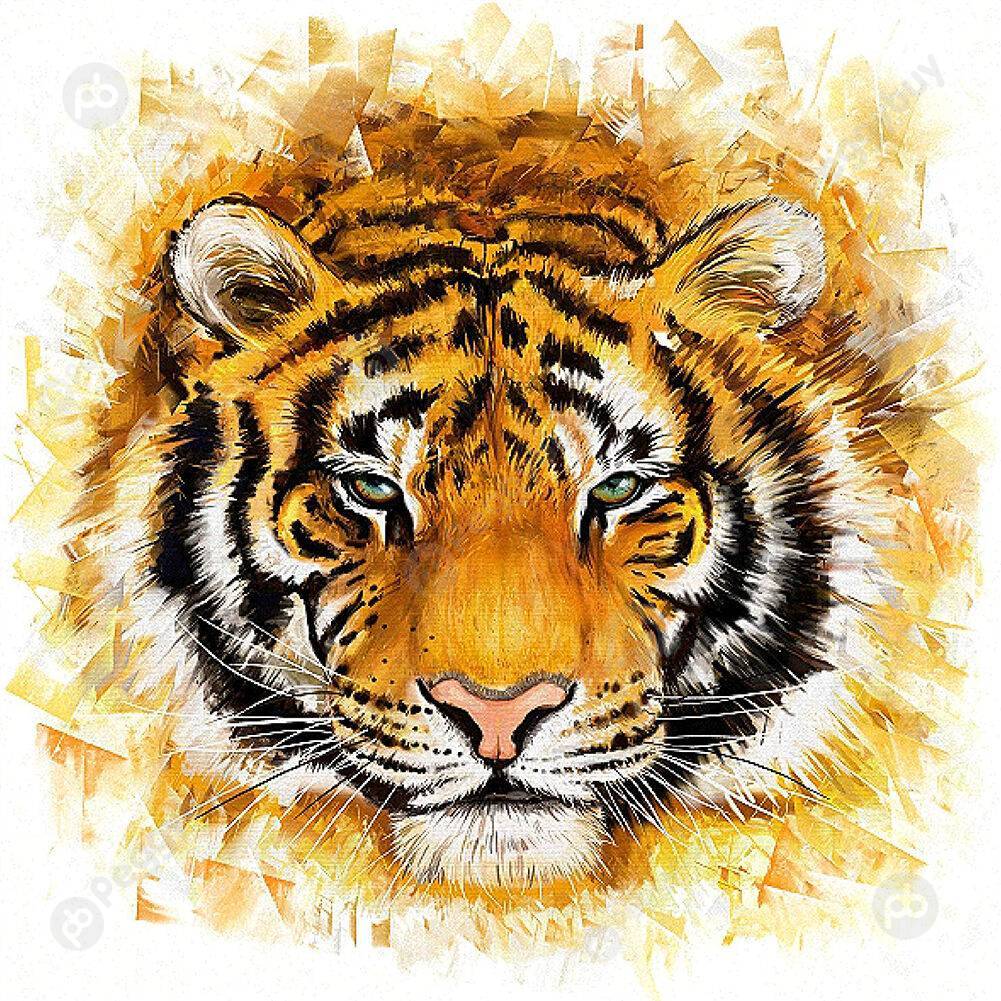 

30*30CM Round Drill Diamond Painting-Tiger, 501 Original