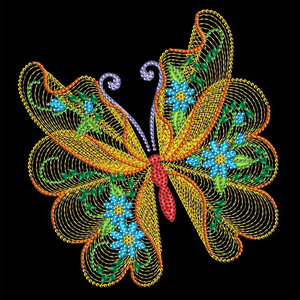 Partial Special-shaped Crystal Rhinestone Diamond Painting - Butterfly(30*30cm)